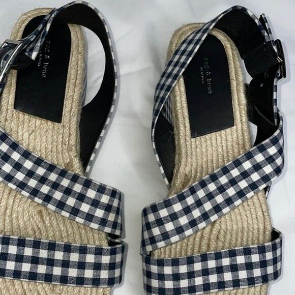 New RAG & BONE Womens Size 40 / US10 Plaid Print Slingback Sandals - Picture 4 of 9